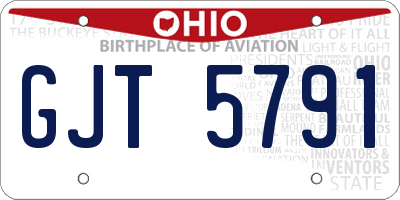 OH license plate GJT5791