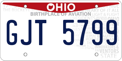 OH license plate GJT5799