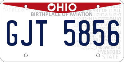 OH license plate GJT5856