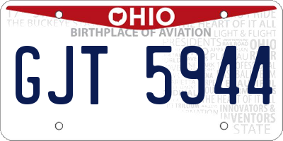 OH license plate GJT5944