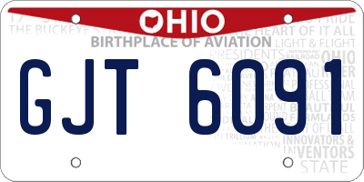 OH license plate GJT6091