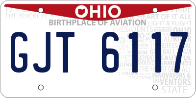 OH license plate GJT6117