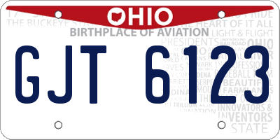 OH license plate GJT6123