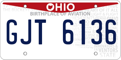 OH license plate GJT6136