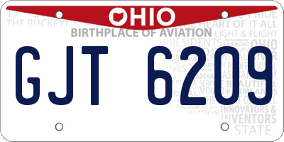 OH license plate GJT6209
