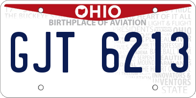 OH license plate GJT6213