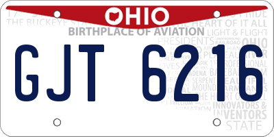 OH license plate GJT6216