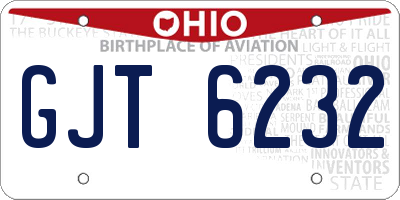 OH license plate GJT6232