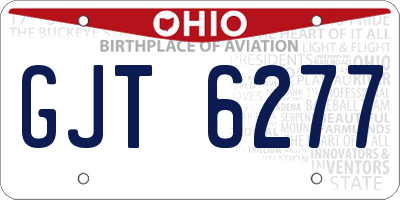 OH license plate GJT6277