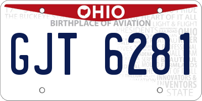 OH license plate GJT6281