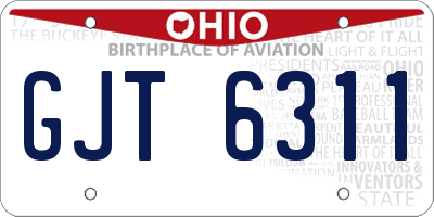 OH license plate GJT6311