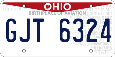 OH license plate GJT6324