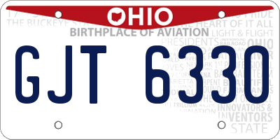 OH license plate GJT6330