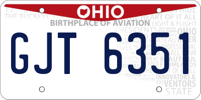 OH license plate GJT6351