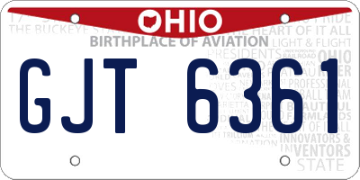 OH license plate GJT6361