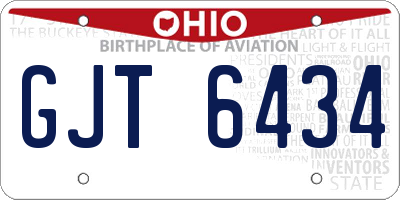 OH license plate GJT6434