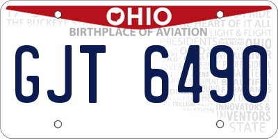 OH license plate GJT6490