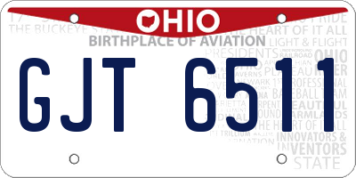 OH license plate GJT6511