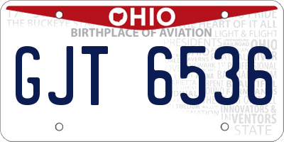 OH license plate GJT6536