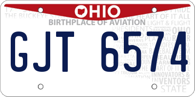 OH license plate GJT6574