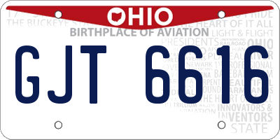 OH license plate GJT6616