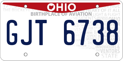 OH license plate GJT6738