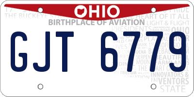 OH license plate GJT6779