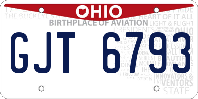 OH license plate GJT6793