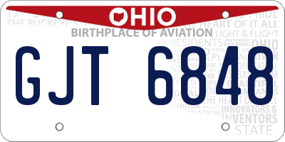 OH license plate GJT6848