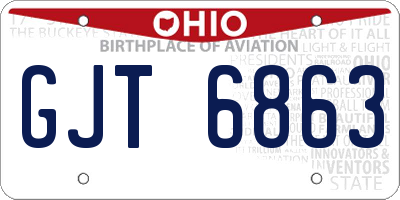 OH license plate GJT6863