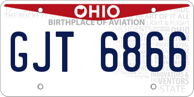 OH license plate GJT6866