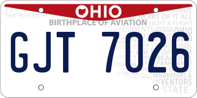 OH license plate GJT7026
