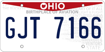 OH license plate GJT7166