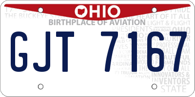 OH license plate GJT7167