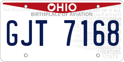 OH license plate GJT7168