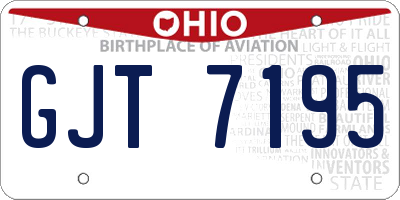 OH license plate GJT7195