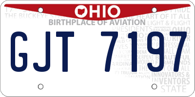 OH license plate GJT7197