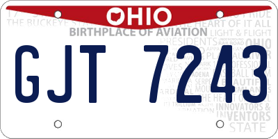 OH license plate GJT7243