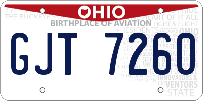 OH license plate GJT7260