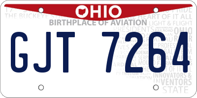 OH license plate GJT7264