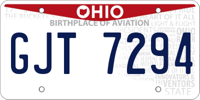 OH license plate GJT7294