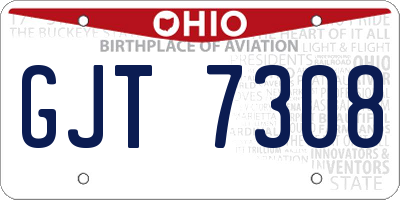 OH license plate GJT7308