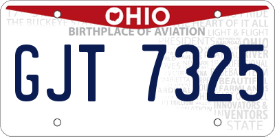 OH license plate GJT7325