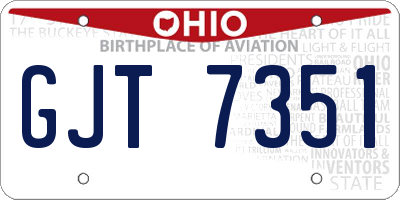 OH license plate GJT7351
