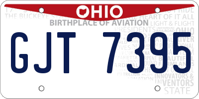 OH license plate GJT7395