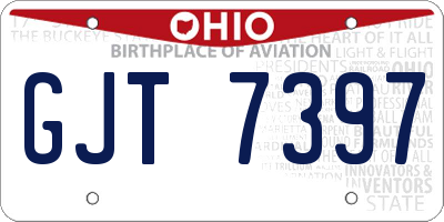 OH license plate GJT7397