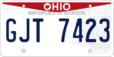 OH license plate GJT7423