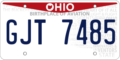 OH license plate GJT7485