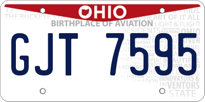 OH license plate GJT7595