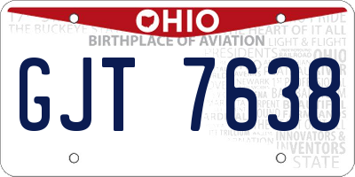 OH license plate GJT7638
